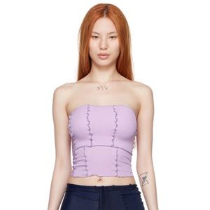 NWT Sherris Purple Nylon Tube Top from SSENSE